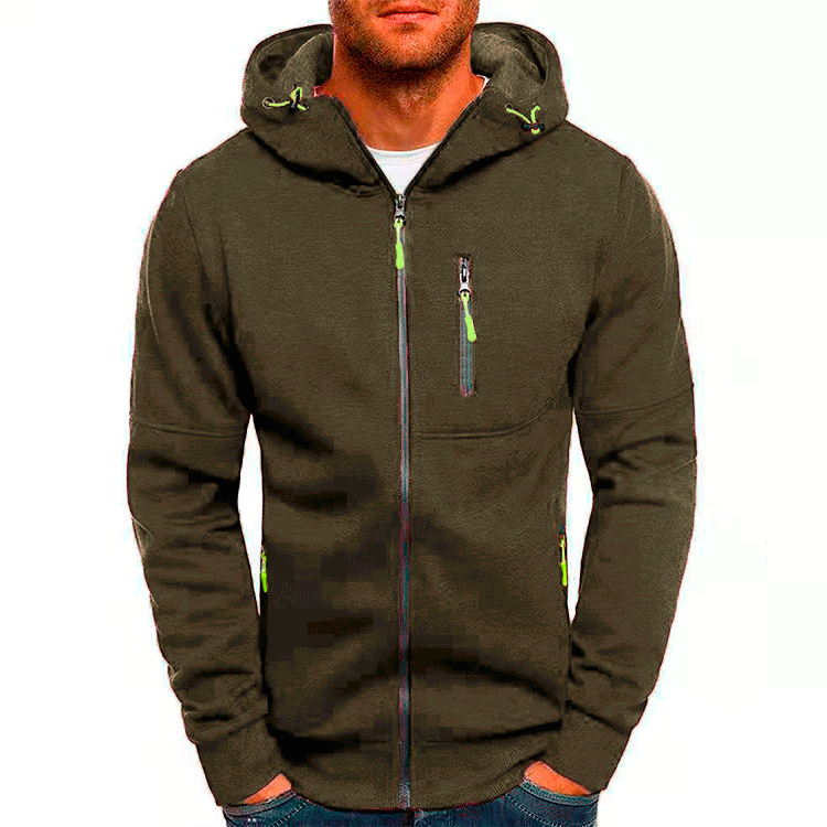 Men's Hoodie Jacquard Fleece Sweatshirt Pullover
