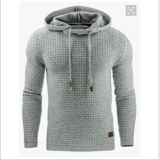 Men's Black Hoodie Sweatshirt knitted