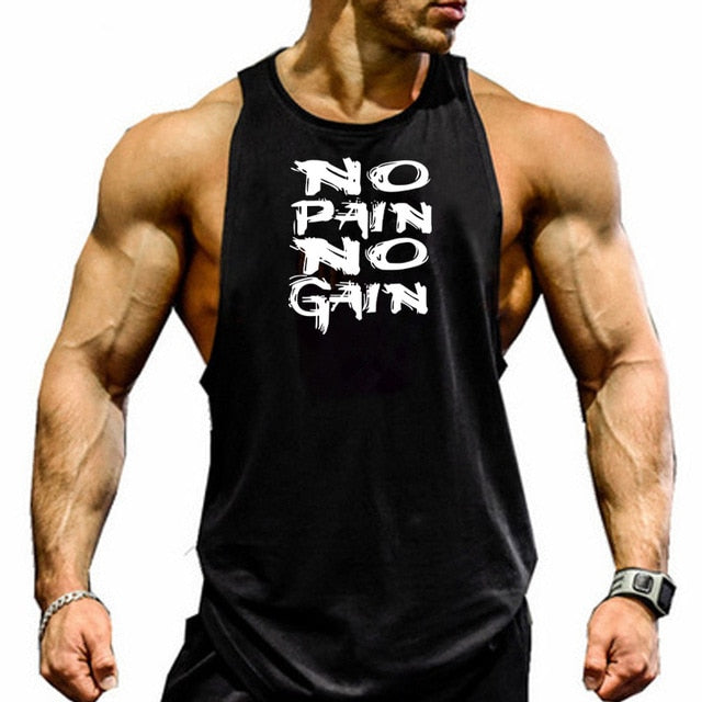 Fashion Cotton Sleeveless Shirts Tank Top Men Fitness Shirt Singlet Bodybuilding Workout Gym Vest Fitness Men