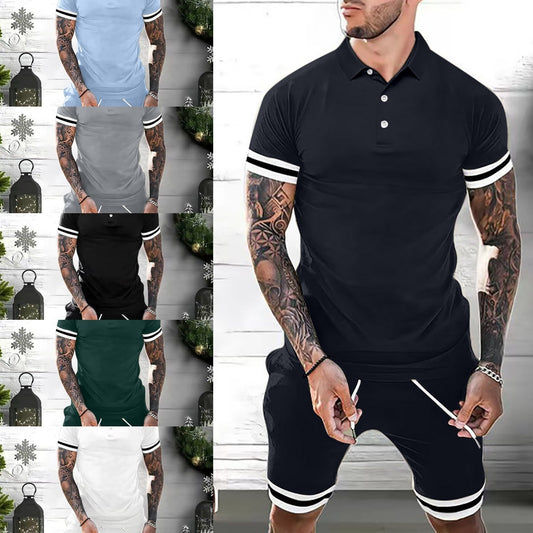 Men's Short Sets 2 Piece Outfit Polo Shirt Tracksuits
