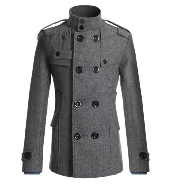 Men's woolen trench coat