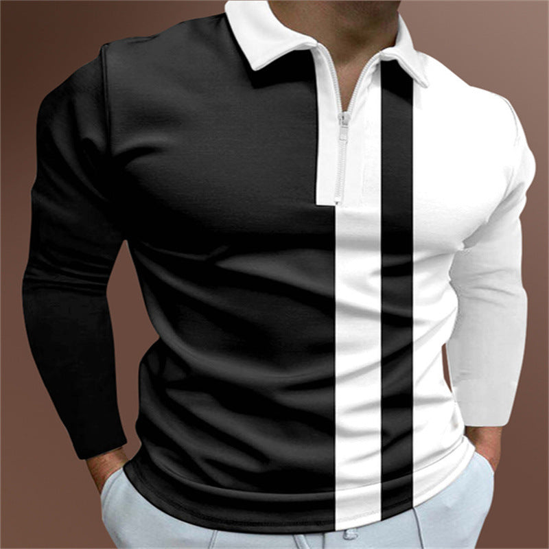 Men's POLO Shirt Striped Printed Short Sleeve Shirt