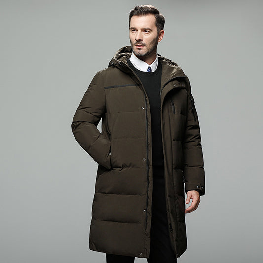 Long padded winter jacket for men