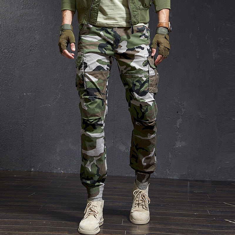 Fashion High Quality Slim Military Camouflage Casual Tactical Cargo Pants Streetwear