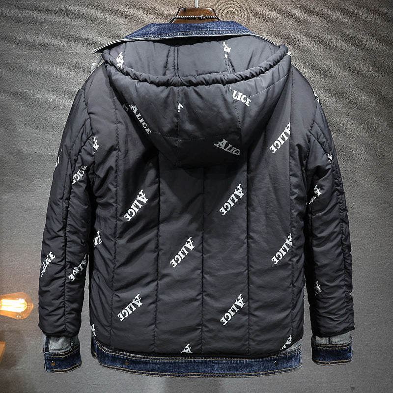 Men's Loose Hooded Autumn And Winter Thickened Fleece Jacket Hooded Plus Size Workwear Tide