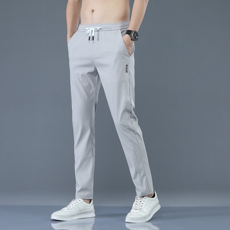 Men's Casual Pants Slim Pant Straight Thin Stretch Khaki Jogging