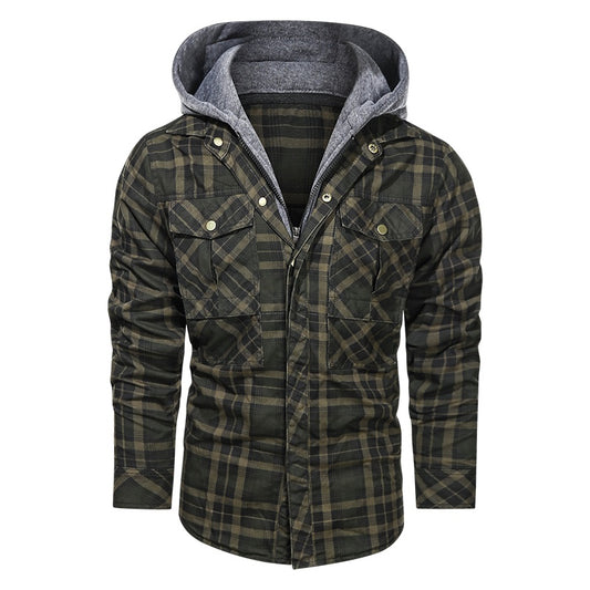 Warm Jacket Fleece Thick Autumn Winter Detachable Hoodie Jacket Slim Fit