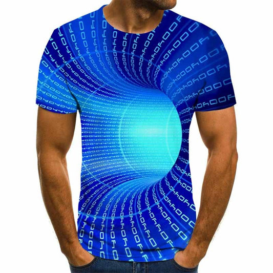 2020 New Three-dimensional vortex T-shirts Men's Summer 3D Print  Casual 3D T Shirt Tops Tee XXS-6XL