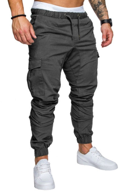 Men's Trousers Casual Fashion Elastic Pants Tether Pants for Male Solid Color