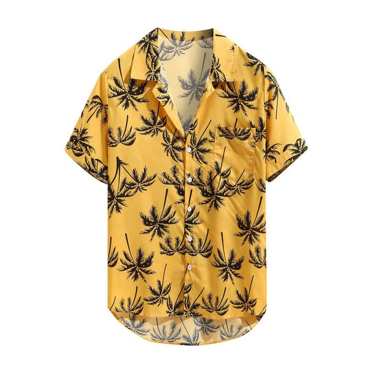 KANCOOLD Vintage Hip Hop Streetwear Shirt Men Printing Short Sleeve Summer Floral Loose Hawaiian